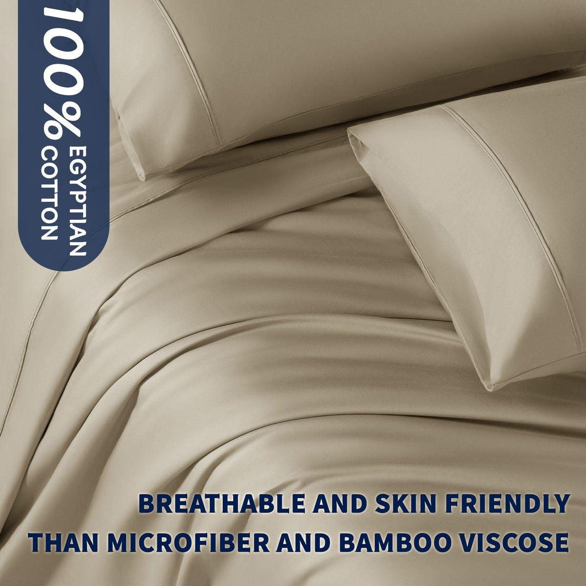 100% Egyptian Cotton Sheets Set (Linen)