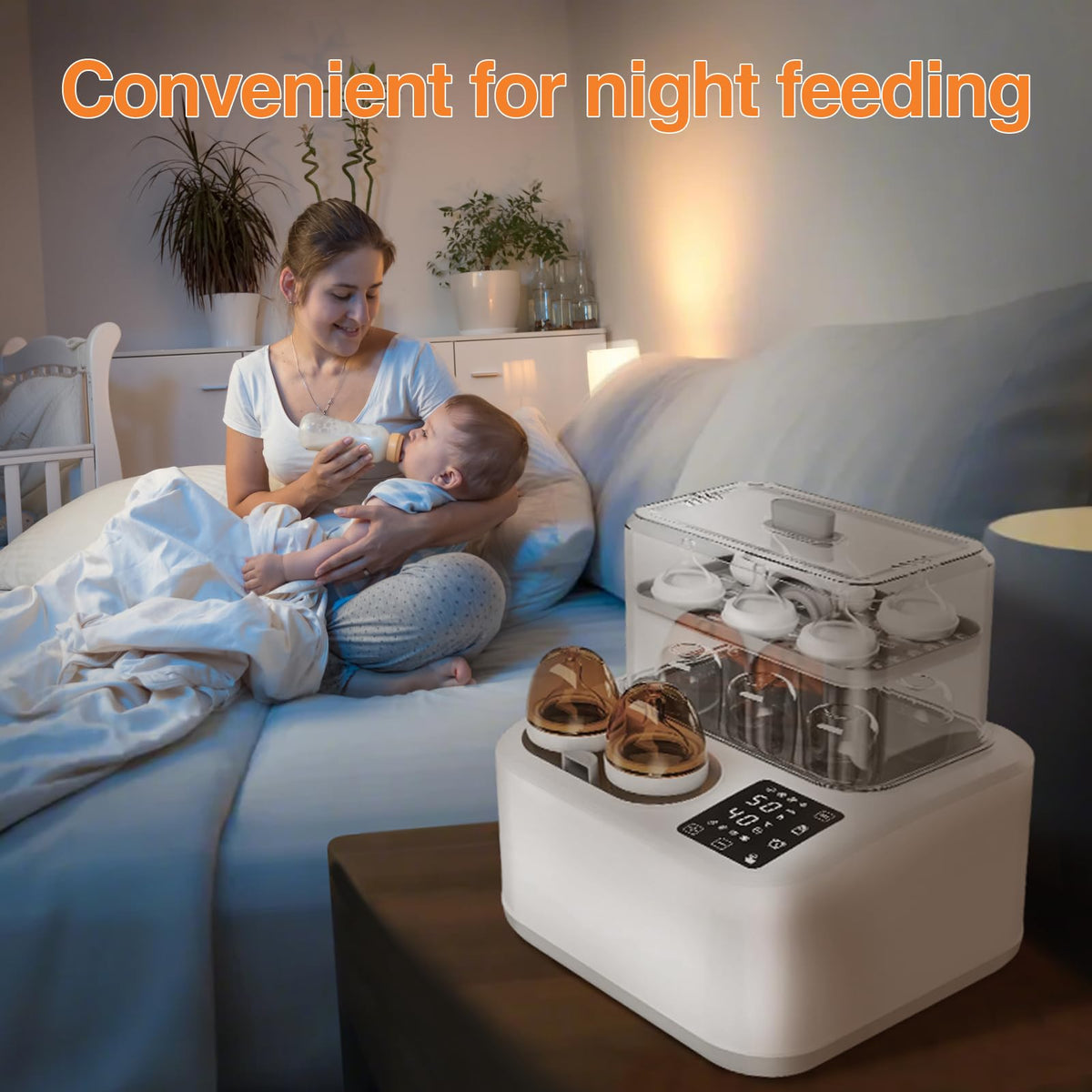 Smart 8in-1 Baby Bottle Warmer for Breastmilk Sanitizer&Dryer