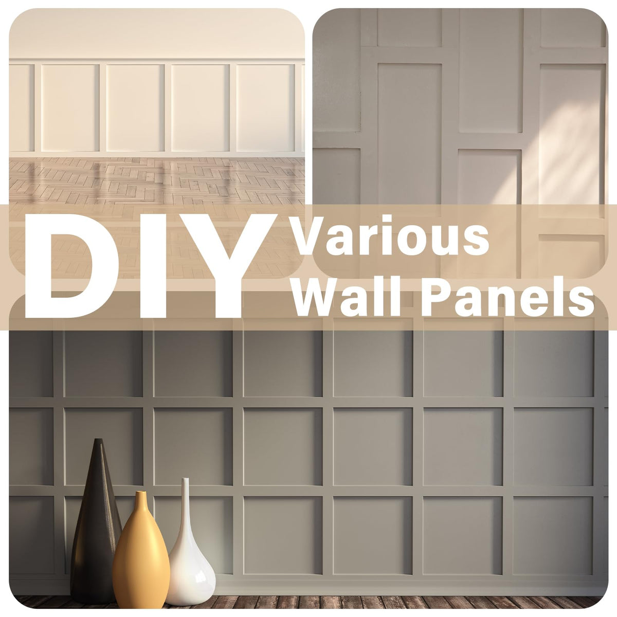 1 Set Mdf Board and Batten Wall Panel Wainscoting Panel 107.5 x 80''