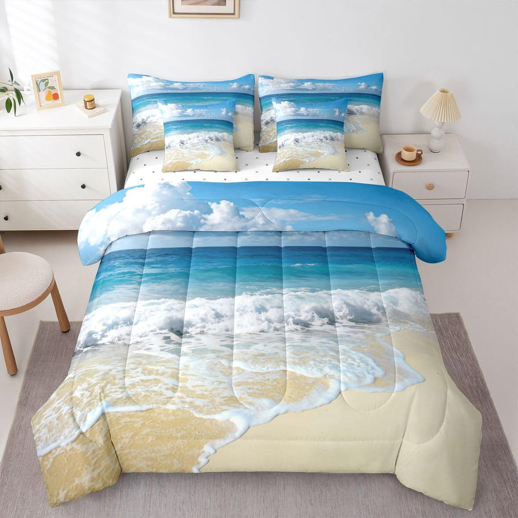 Ocean Wave 7 Pcs Bedding Set Sea Themed