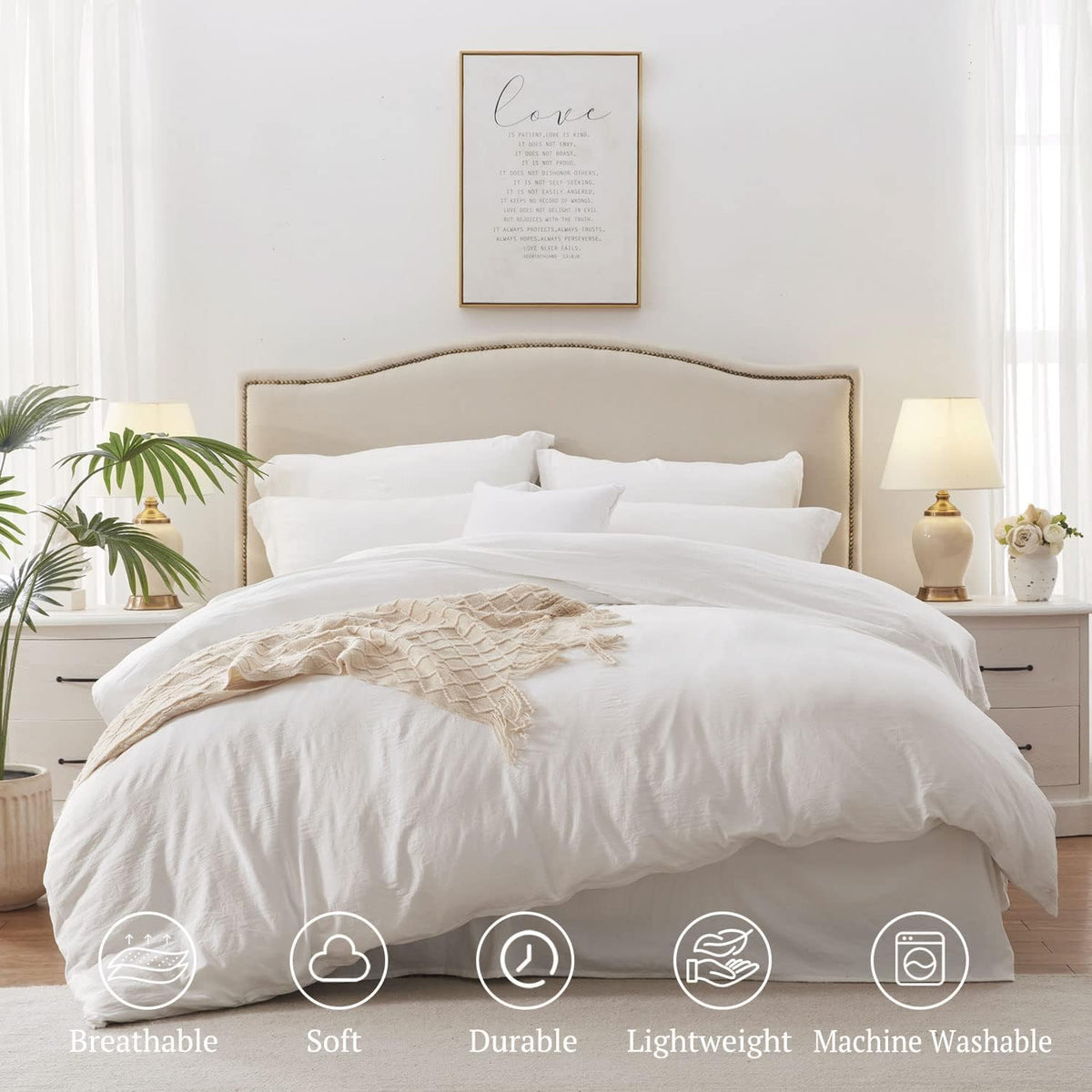 3 Sided Zipper Closure 3PC- Duvet Cover Set Egyptian Cotton Hotel Quality