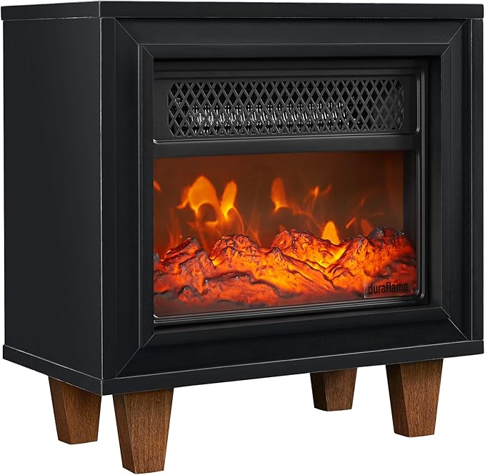 Portable Electric Fireplace Space Heater with Realistic Flame Effect for Indoor Use