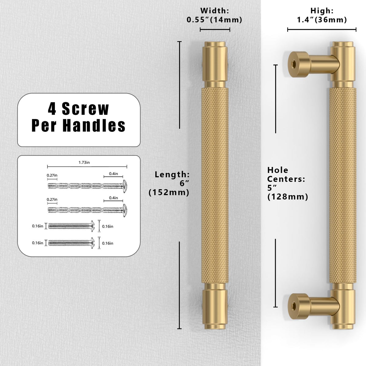 5 Pack Champagne Bronze Cabinet Pulls 5 Inch(128mm) Kitchen Cabinet Handles Cabinet Hardware for Drawer Pulls