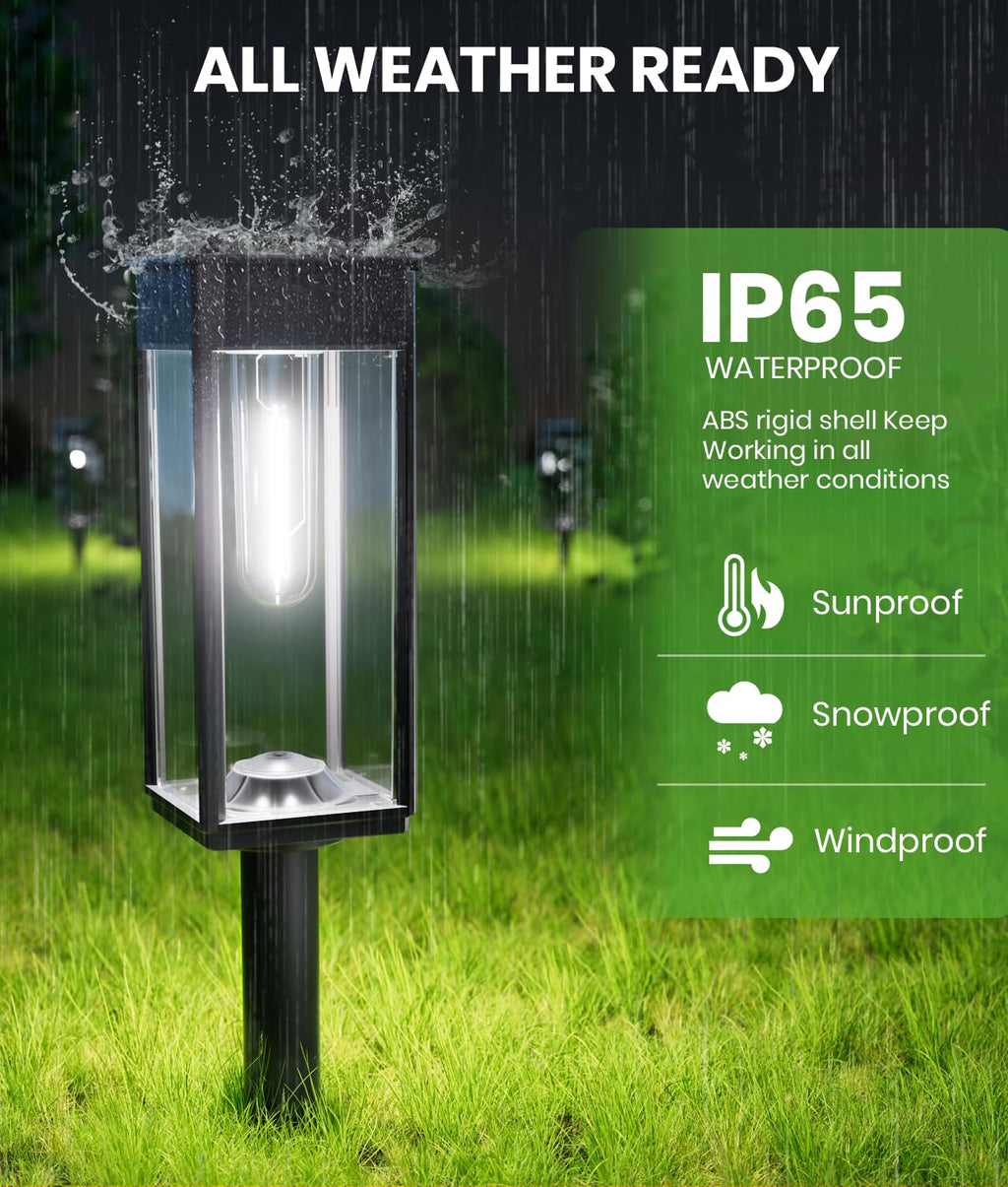 Solar Path Lights, 2 Pack, 3 Heights, Cool White, IP65