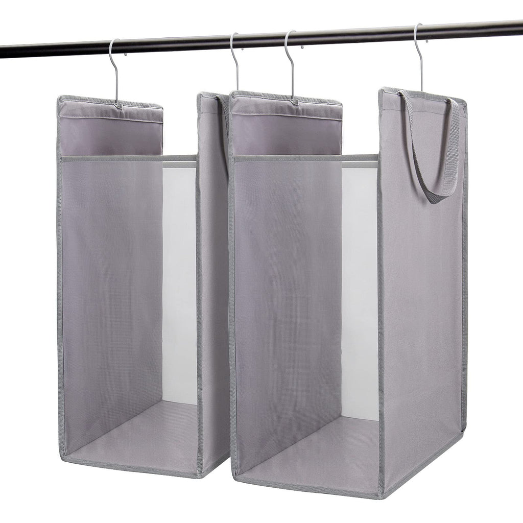 Hanging Laundry Hamper,2 Pack Grey Hanging Laundry Basket