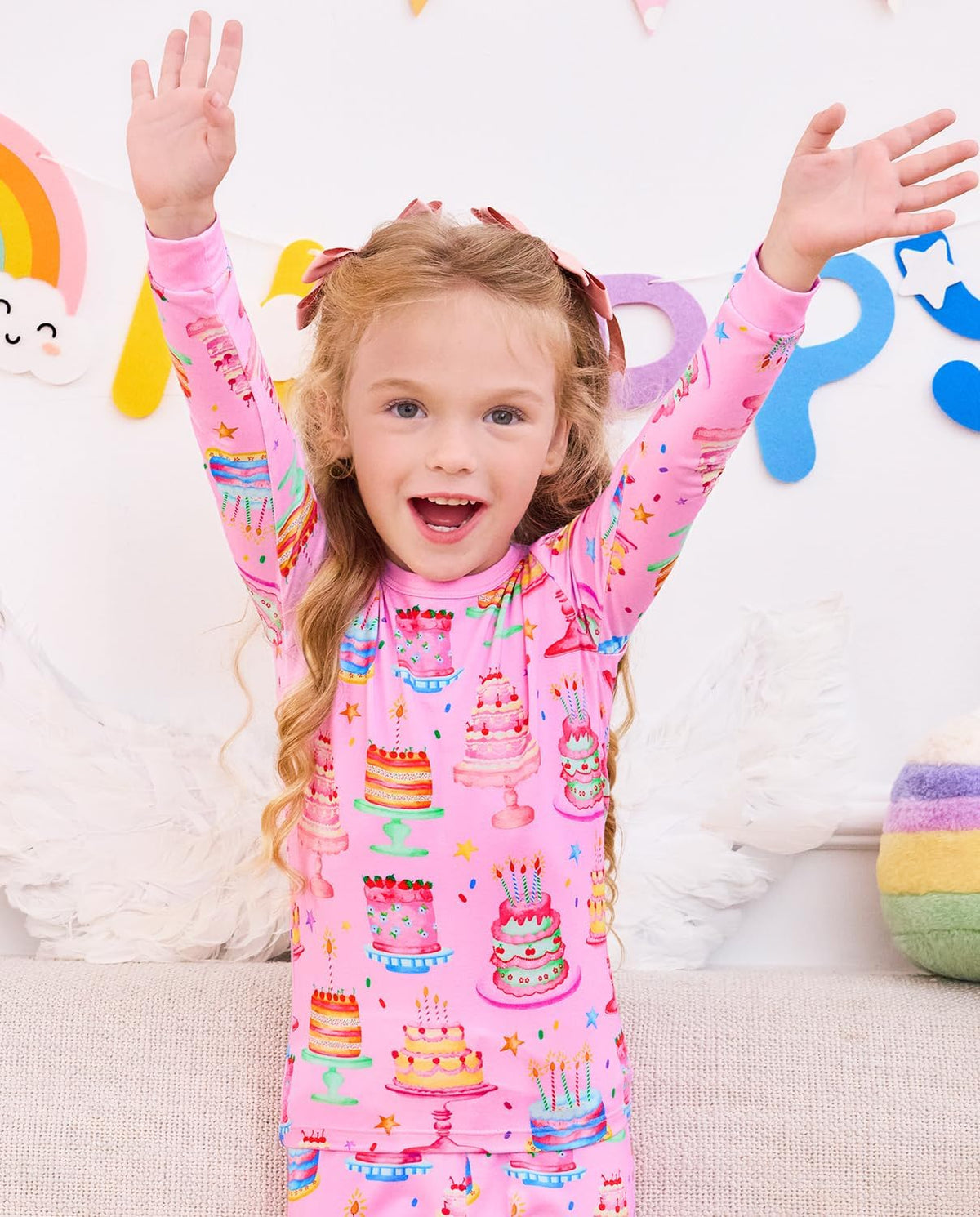 Bamboo Viscose Toddler Girls Kids Pajama Sets - Snug fit Long-Sleeve Softness Sleepwear Pjs 2pcs Jammies