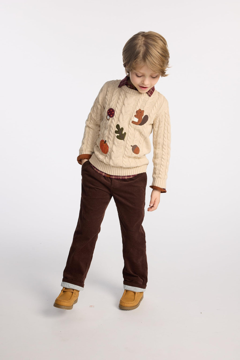 Boys,and Toddler Corduroy Pull on Pants,Dk Hazlenut