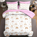 King Comforter Set with Sheets, 7 Pieces Boho Rainbow Bedding