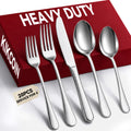 20-Pc Silverware Set for 4, Heavy Duty Stainless Steel Flatware Set