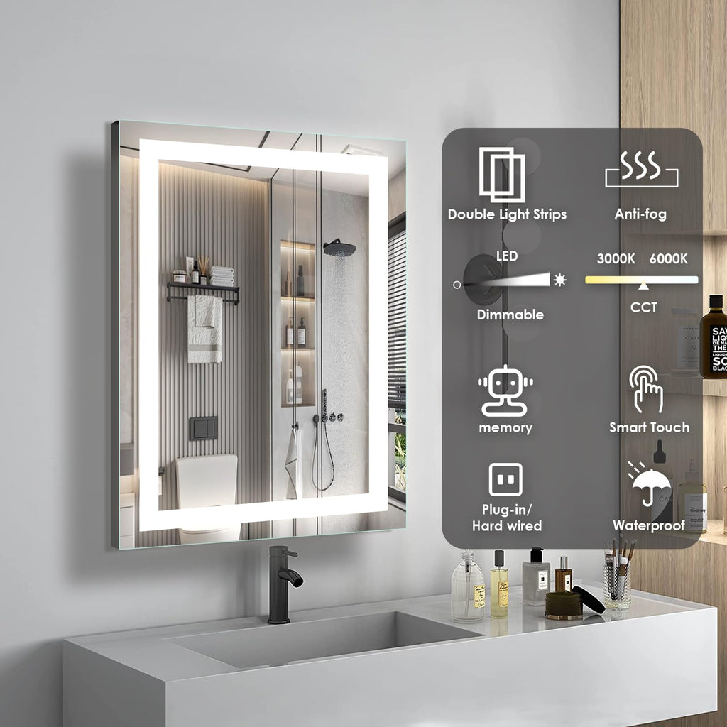 LED Bathroom Mirror, Vanity Mirror with Light for Wall 16"L x 24"W
