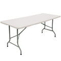 6ft Table, Folding Utility Table, Fold-in-Half Portable Plastic Picnic Party Dining Camp Table (White)