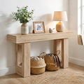 63" Long Console Table, Farmhouse Wooden Rectangular Sofa Table