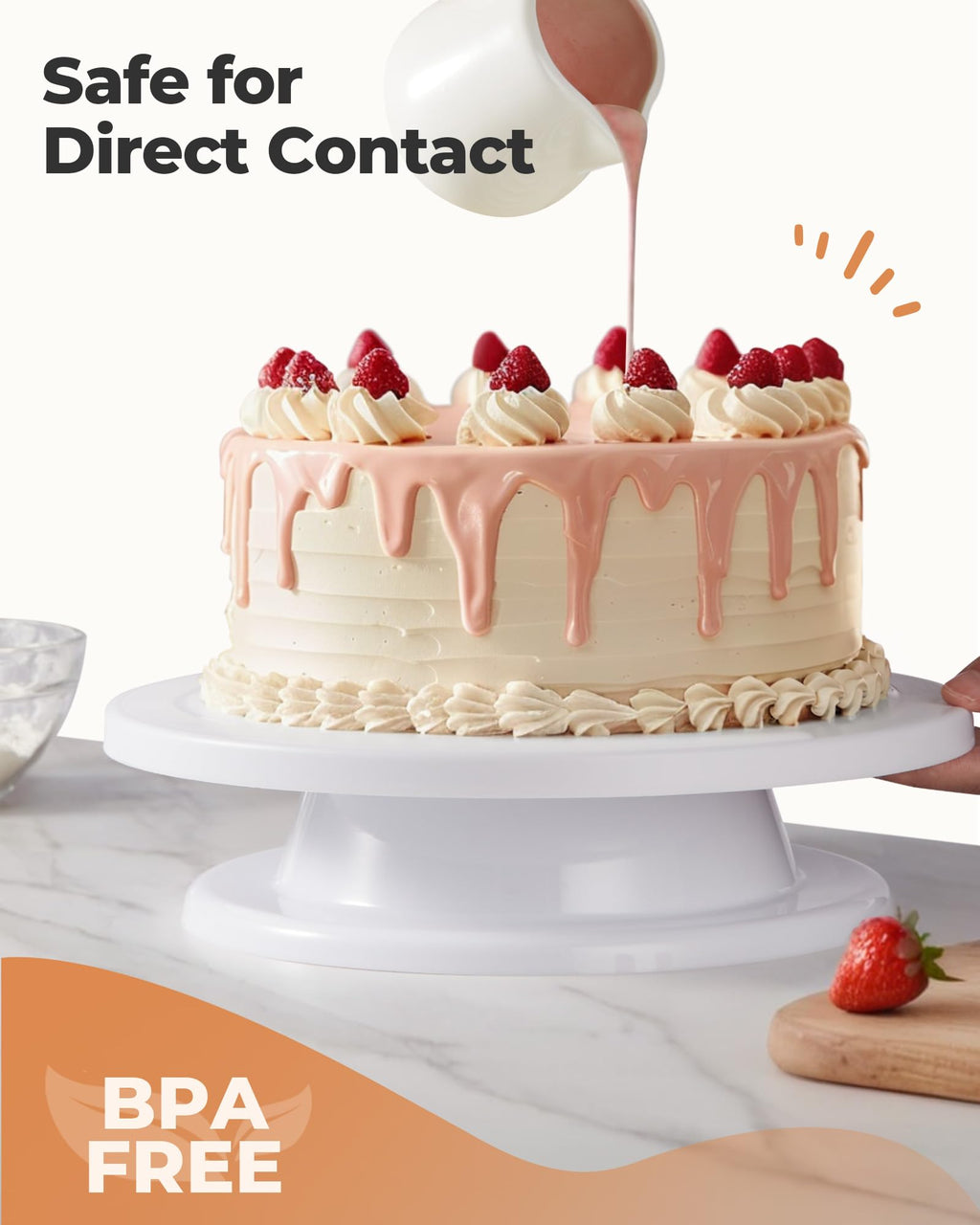 Cake Stand Turntable for Party, Base Giratoria para Pastele