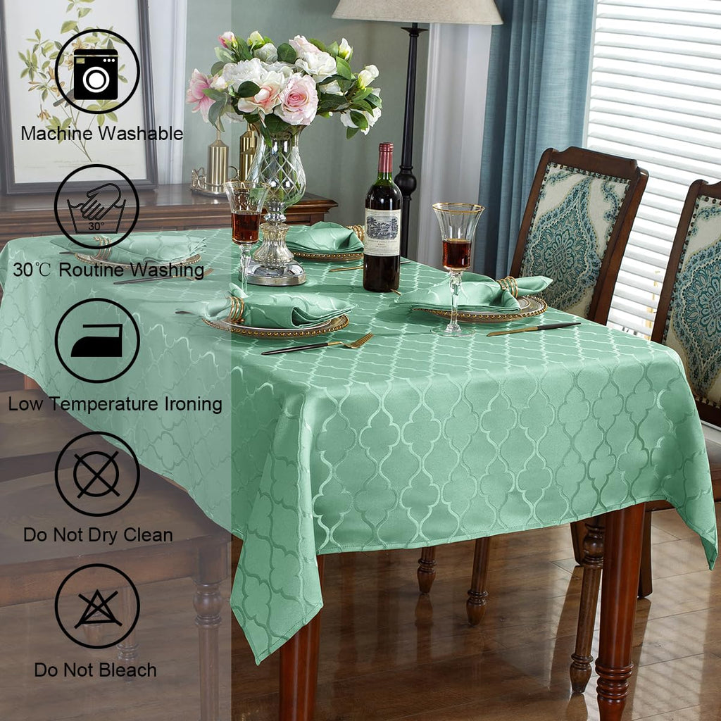 Jacquard Tablecloth Rectangle 60" x 84" Sage Green