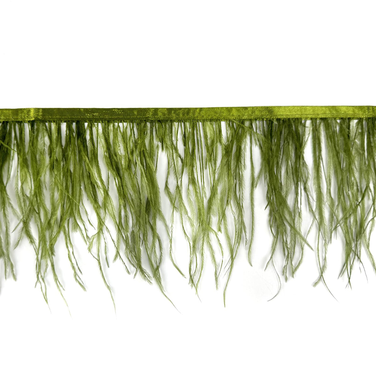 5-6inch Ostrich Feathers Trim Fringe for DIY Dress Sewing Crafts Costumes Decoration- Lime Green - 2 Yards