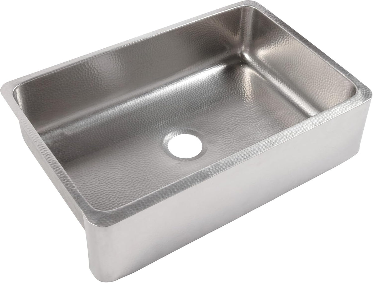 Lange 32 in Stainless Steel Farmhouse Sink, Apron Front | Brushed 16-gauge stainless, apron front undermount, single