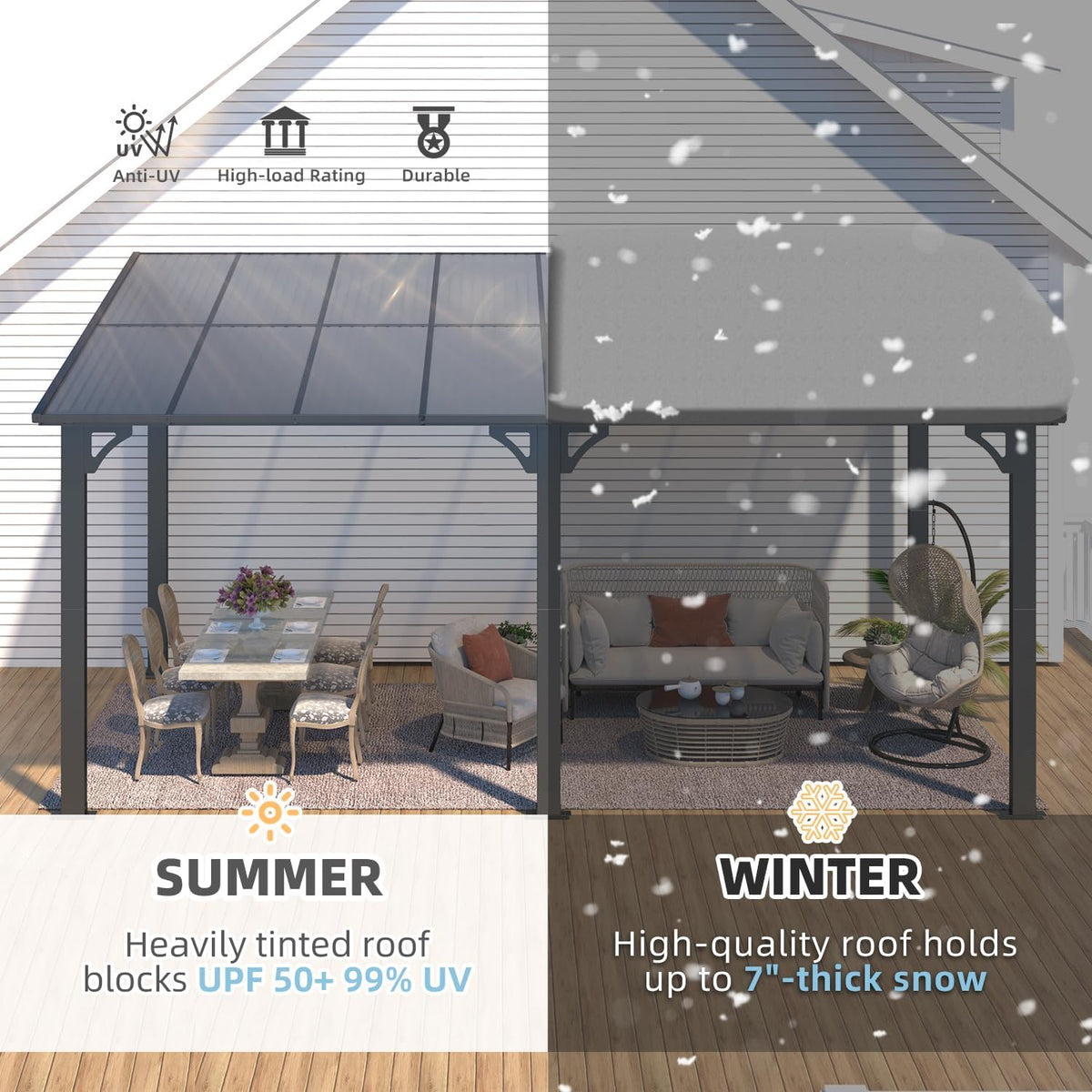 16' x 8' Gazebo Outdoor Pergola for Patio