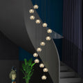 Crystal Chandeliers for Staircases, 14-Light Black Modern Chandeliers for High Ceilings_Crystal Pendant Light Fixture for Living Room Kitchen Island Foyer Hallway Bar