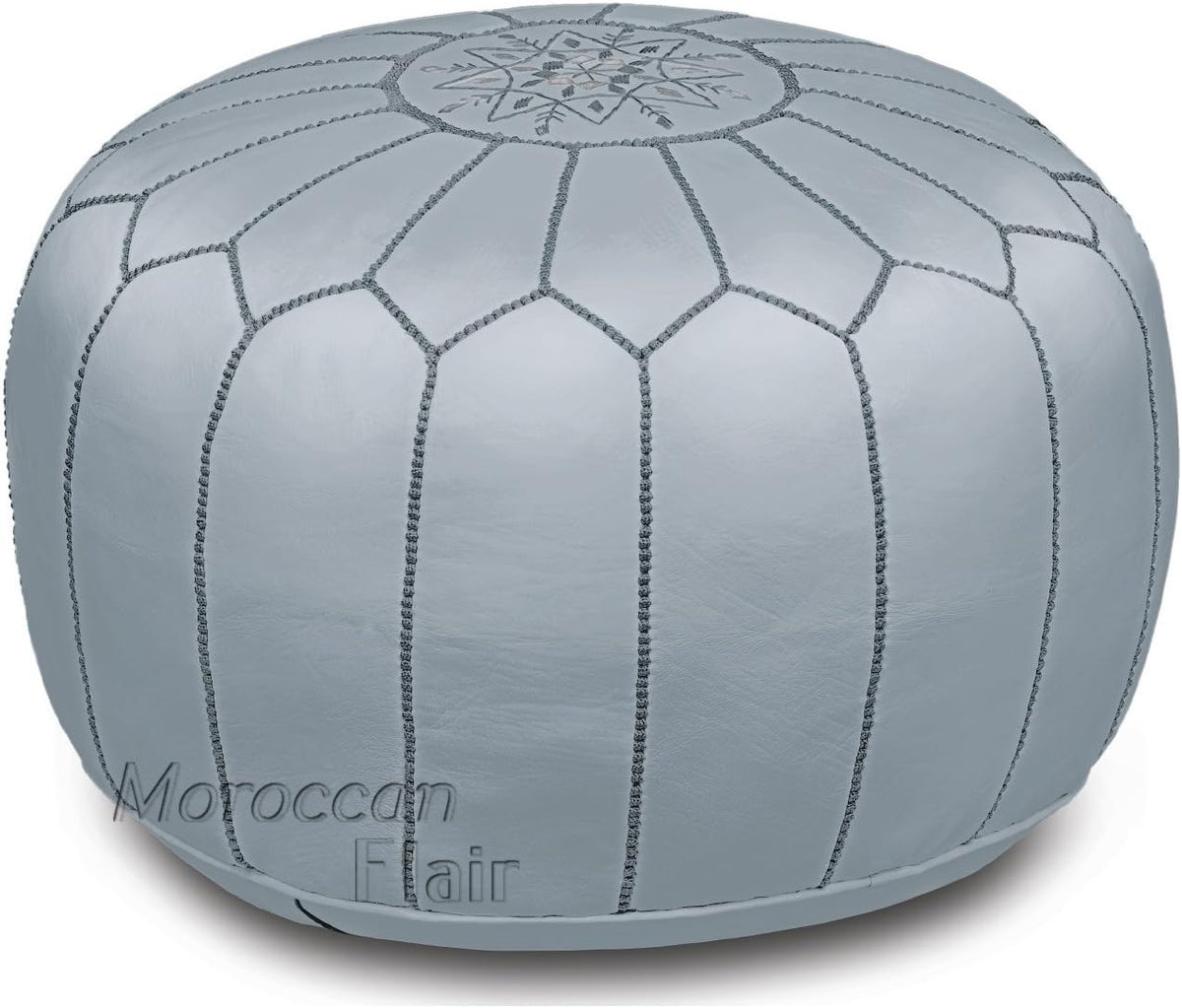 Genuine Handmade Moroccan Leather Pouf | Bedroom & Living Room Round Ottoman | Authentic Goat Skin Leather