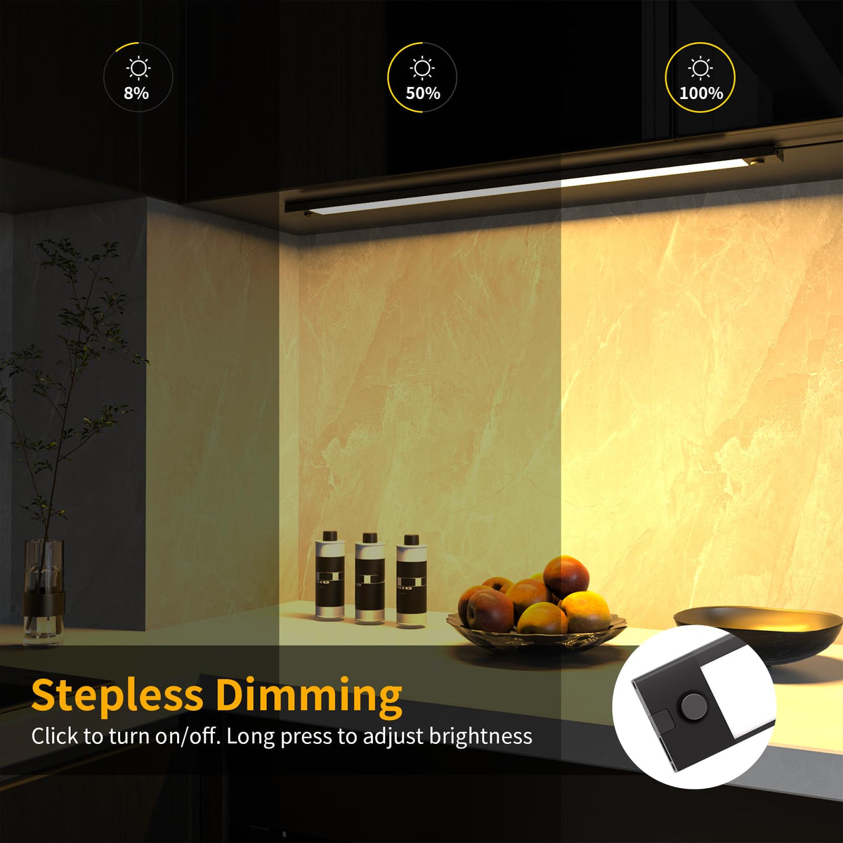 24 inch Under Cabinet Lighting, Dimmable Counter Lights