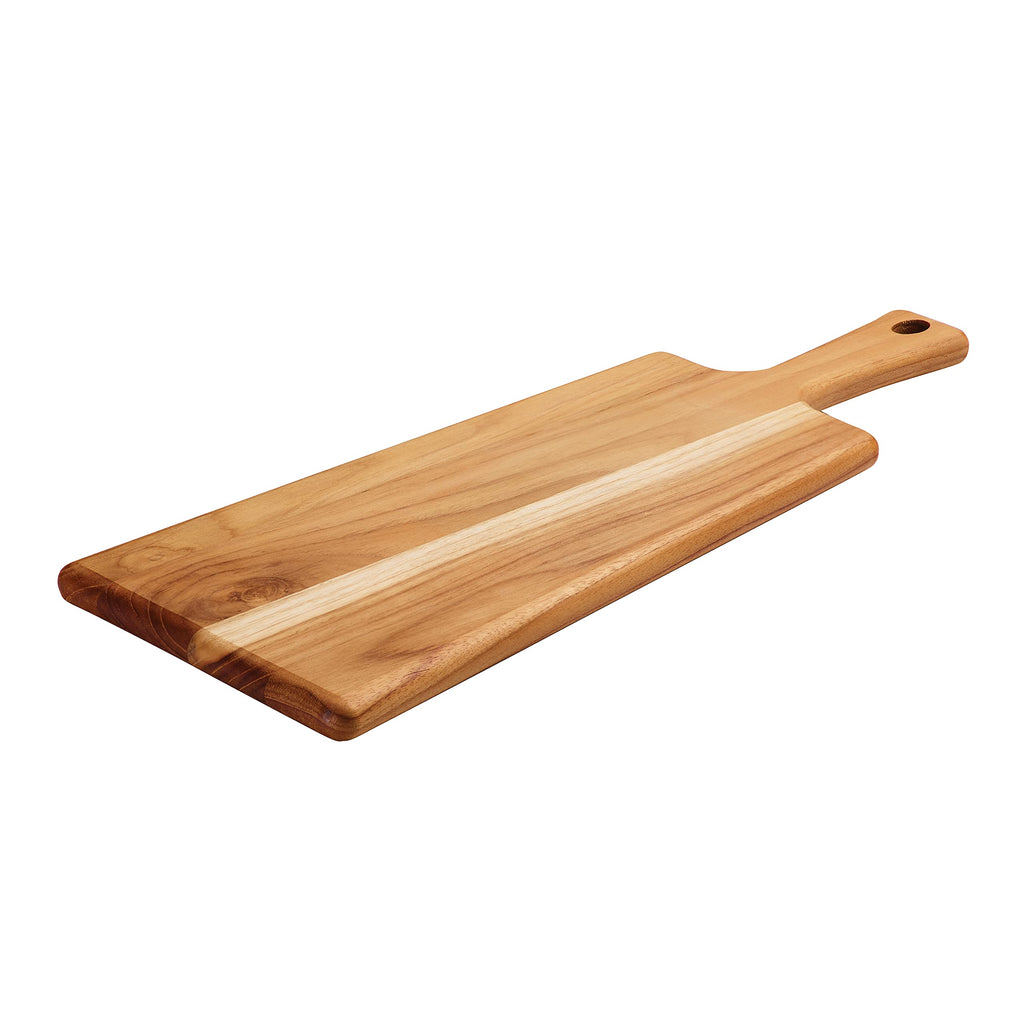 Serving Board 19 in x 7.5 in Teak Wood Rectangle with Handle, 81000/024DS