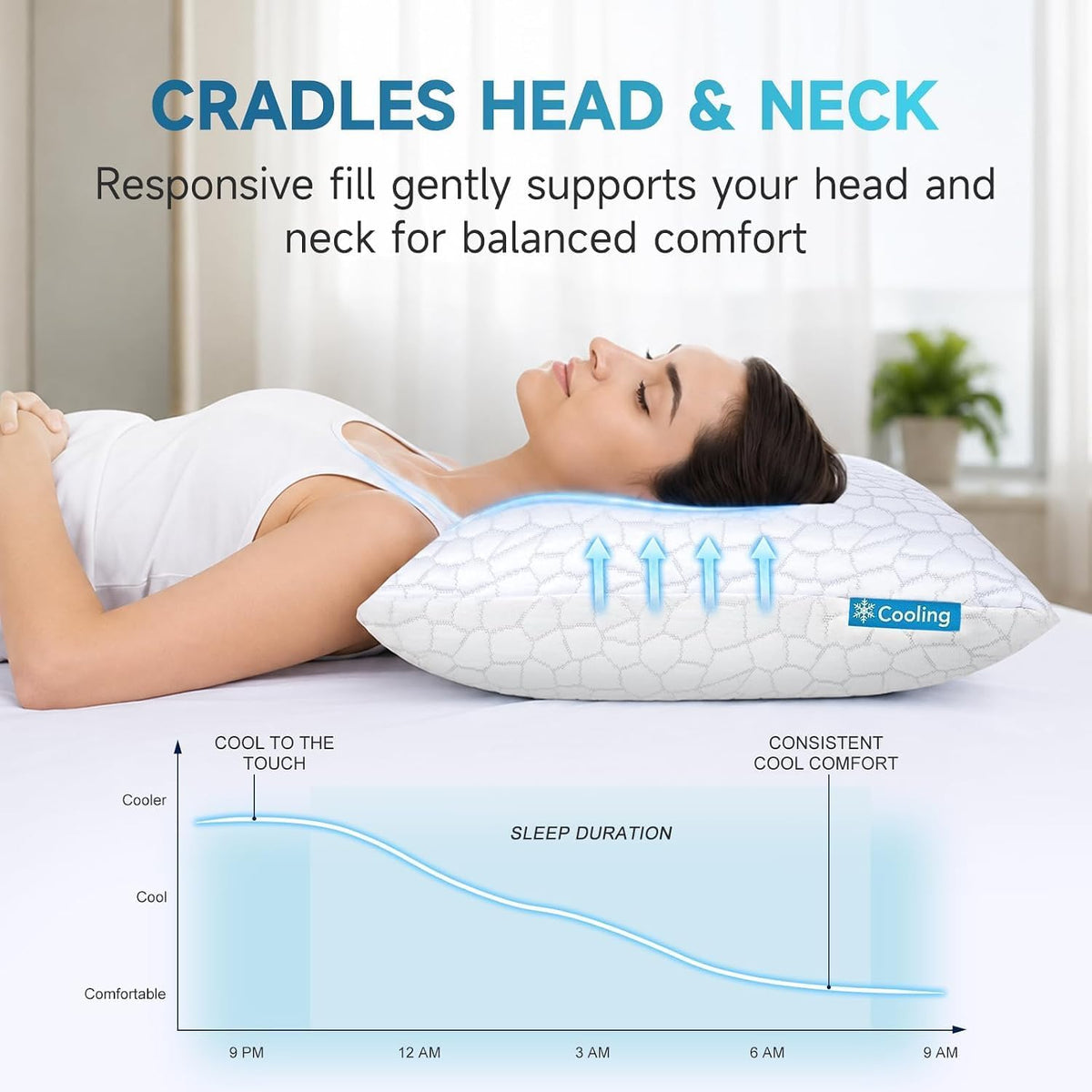 Cooling Memory Foam Pillows King Set of 2, Adjustable Shredded Memory Foam,Bed Pillows for Sleeping with Breathable