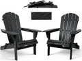 Outdoor Folding Adirondack Chairs Set of 2, Wooden Patio Adirondack Chair Foldable Fire Pit Chairs, Pre-Assembled