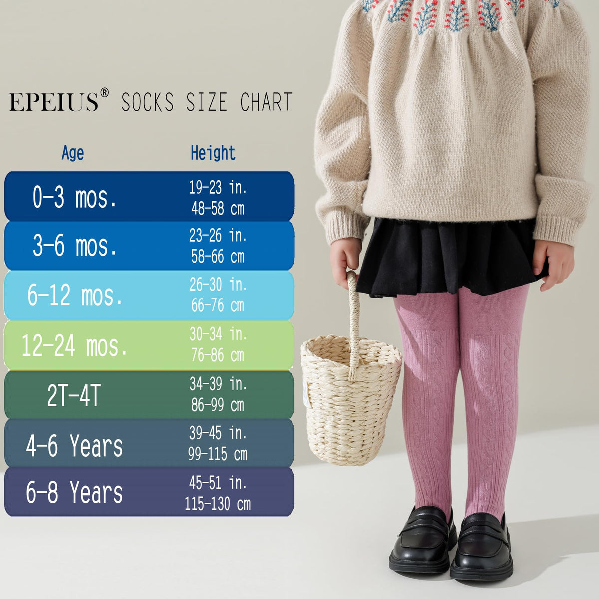 Toddler Tights Baby Girl Seamless Cable Knit Leggings Thick Solid Cotton Stockings Footed Pants Dress Tights Clothes