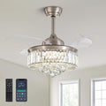 36" Crystal Retractable Ceiling Fan with Light & Remote
