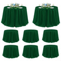 Round Tablecloth 120 Inch Fit 48-96 Inch Tables, 8 Pack Hunter Green
