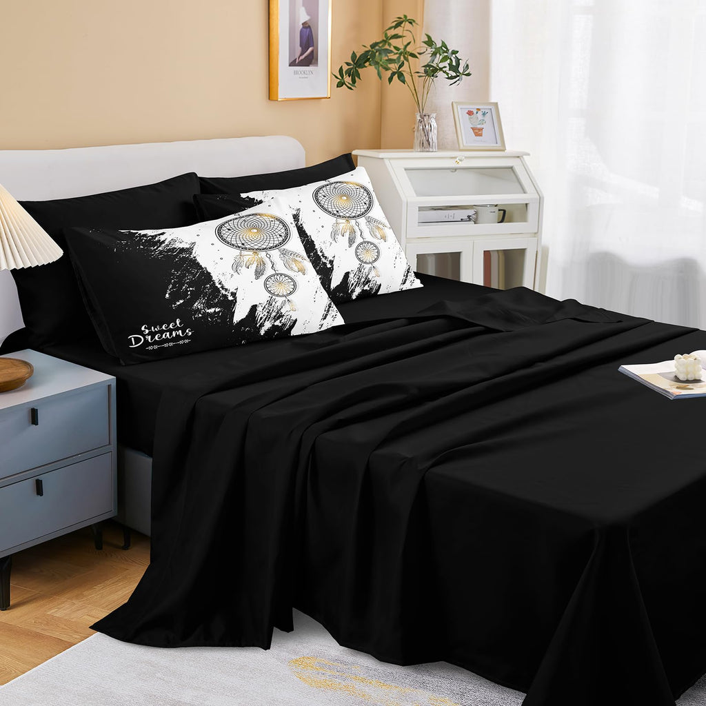 Dream Catcher Comforter Set 8 Pieces King Size Comforter with Sheets Mandala Boho Bedding Soft Quilt Set Abstract