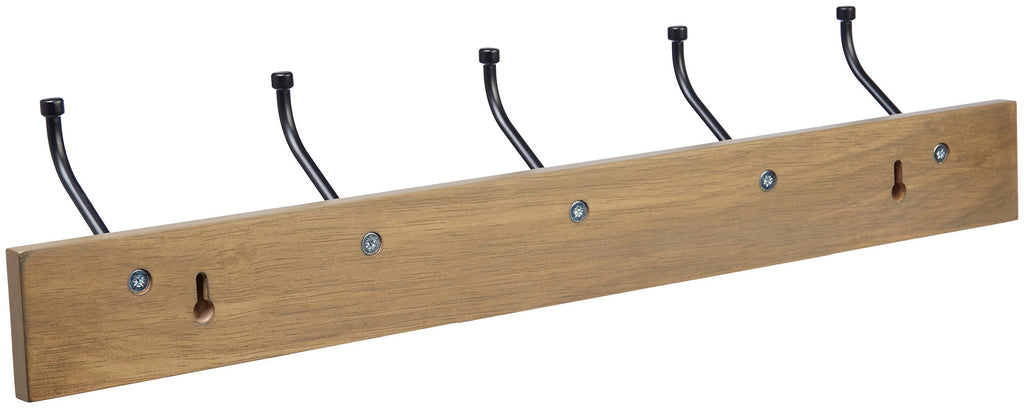 Rectangular Farmhouse Wall-Mounted Coat Rack, Storage Organizer, 5 Hooks, Barnwood