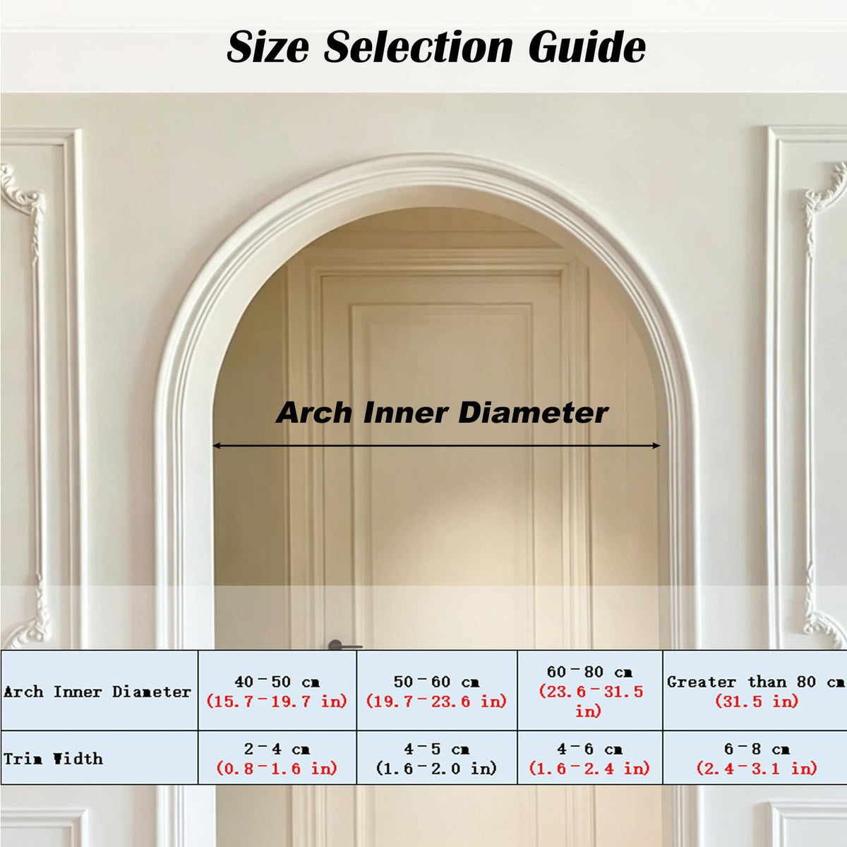 White Flexible Arch Trim Molding, Bendable Wall & Doorway Frame Trim for Curved Openings, DIY Decorative Moulding for