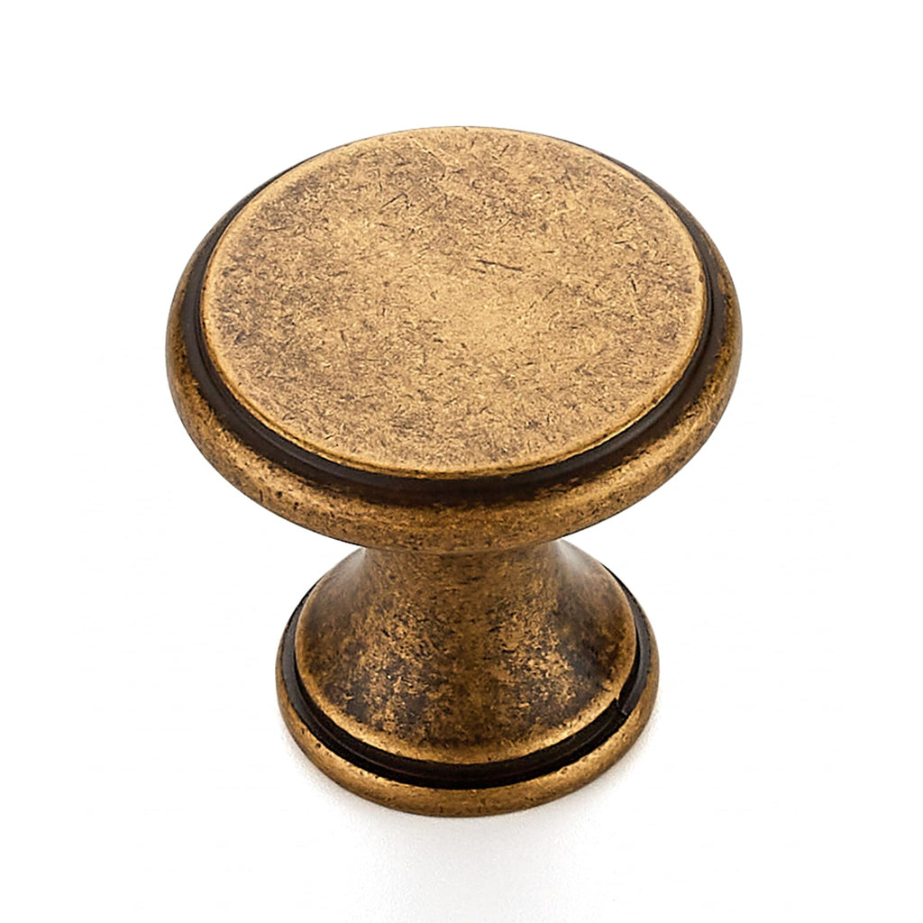 Antique Brass Kitchen Cabinet Knobs, Solid Zinc Pulls, 15 Pack