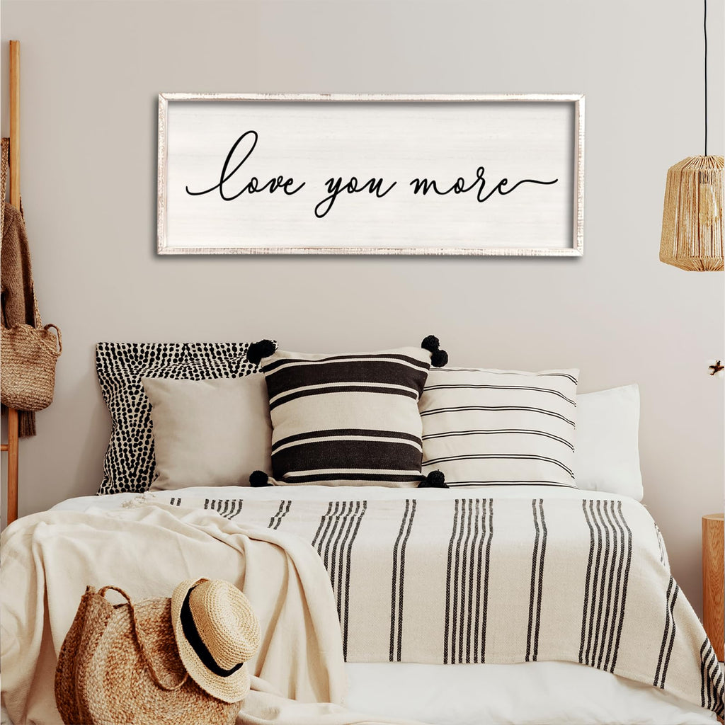 Master Bedroom Love You More Sign Wall Decor 40''×15'' White
