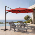 Cantilever Patio Umbrella, Large Square Outdoor Offset Umbrella with Aluminum Pole, 360-degree Rotation Pool