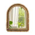 13 x 16 Inch Small Boho Rattan Arch Mirror for Wall Decor