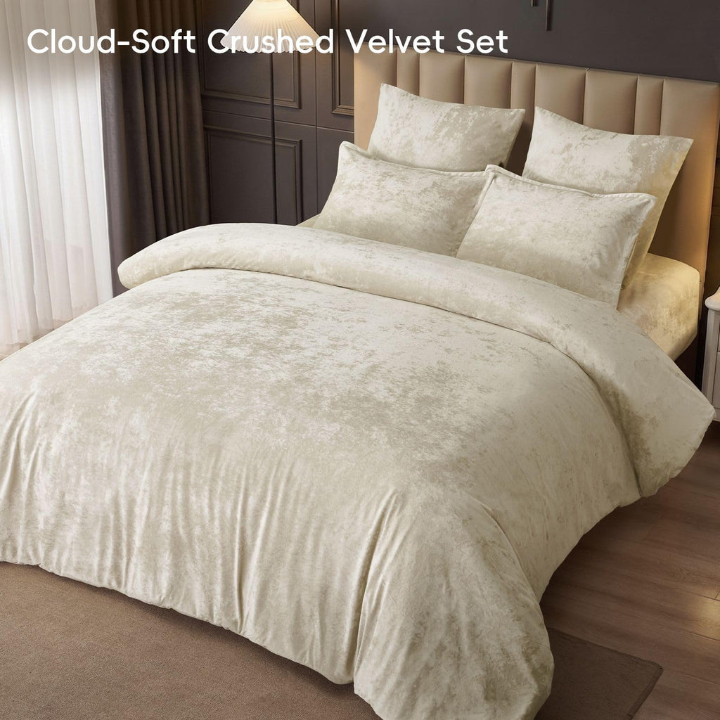 Crushed Velvet Comforter King Sand, 5-Pc Winter Set