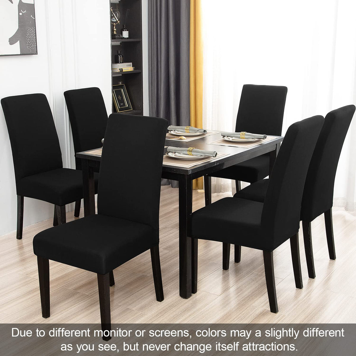 Dining Chair Covers Set of 6, High Stretch Removable Washable Dining Room Chair Covers, Kitchen Chair Cover Party Hotel