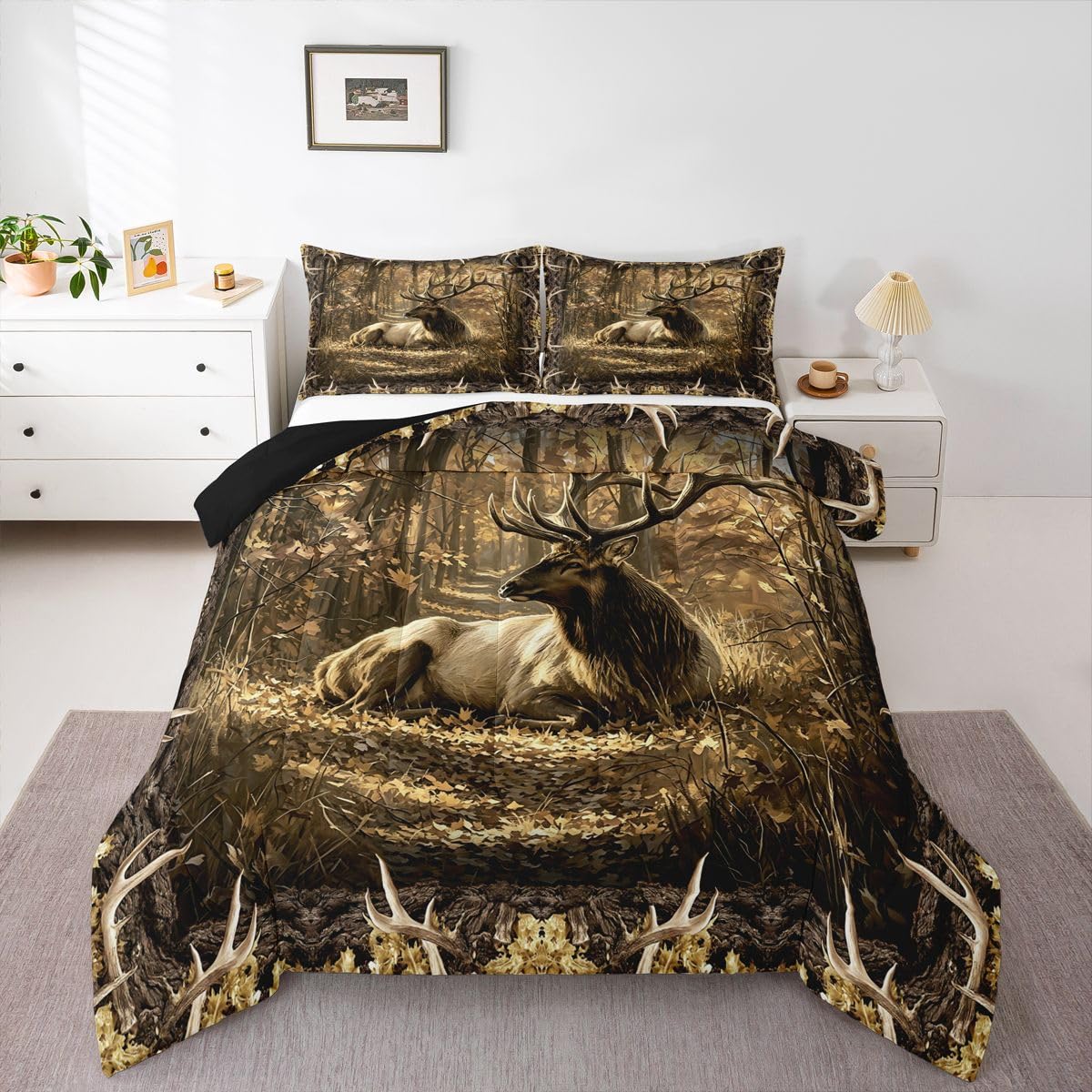 Rustic Deer Comforter Set Bedding Set