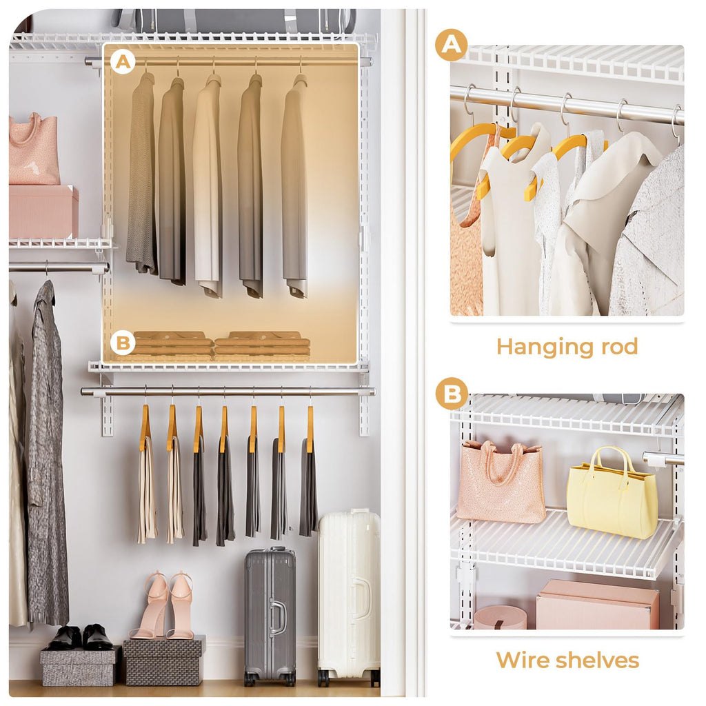 Sturdy Closet Organizer System: 4.4 Ft. Custom Metal Wire Shelving