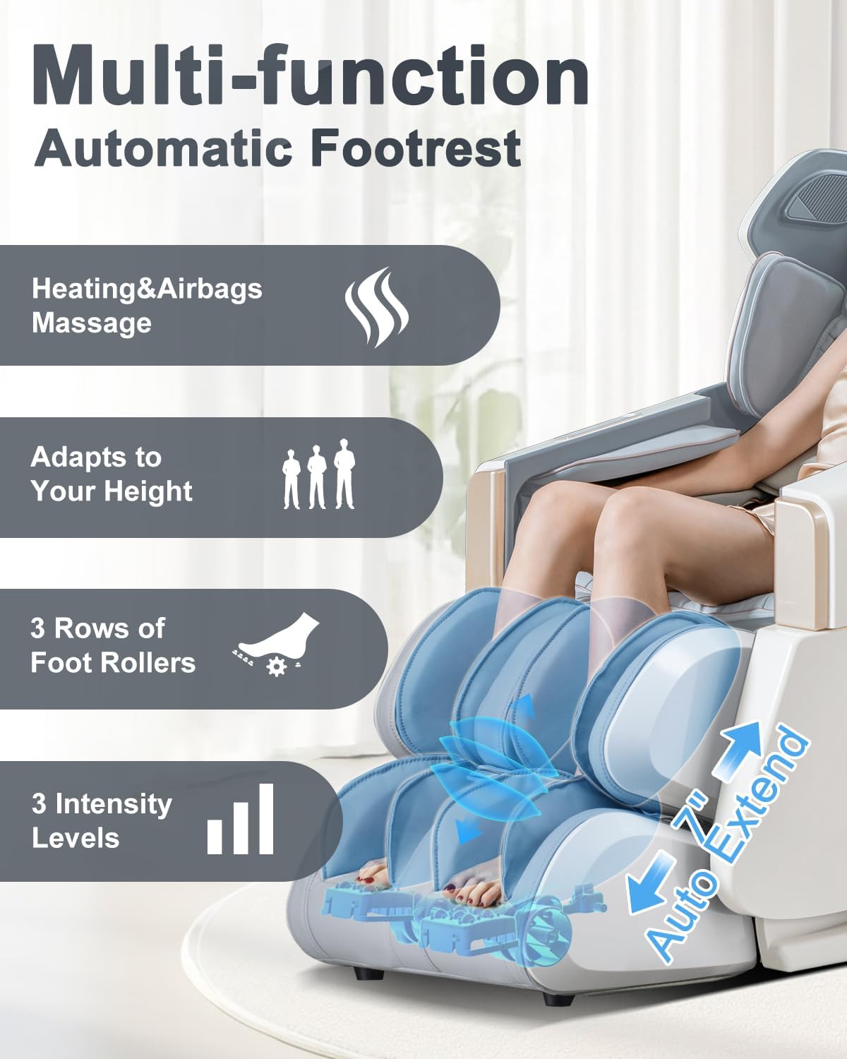 Massage Chair Full Body Zero Gravity 54" SL-Track Shiatsu Recliner | Body Scan, Adjustable 18 Modes, Auto Extending