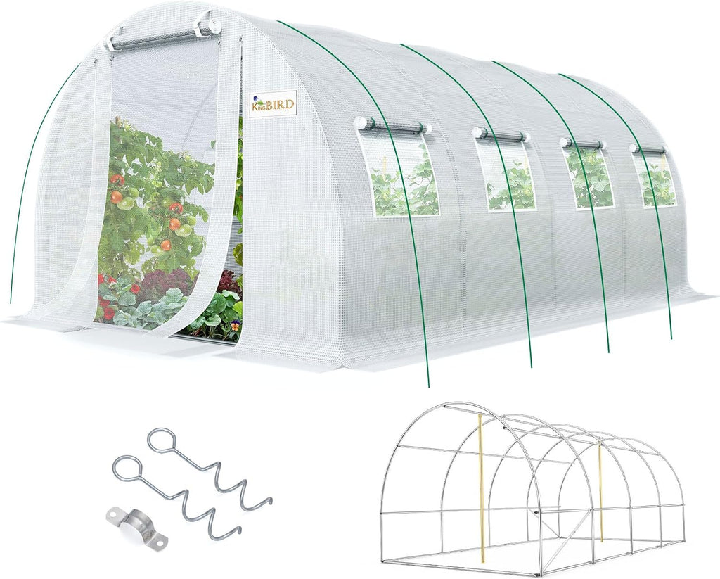 Premium 20x6.6x6.6FT Greenhouse for Outdoors Large Walk- | Upgraded Zipper Galvanized Metal Frame Mesh Door Screen
