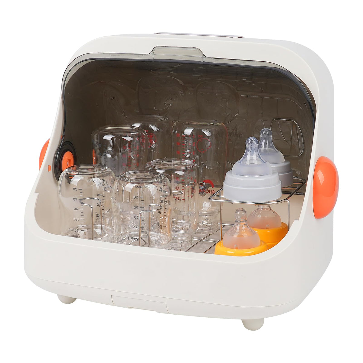 Transparent Baby Bottle Drying Rack with Cover