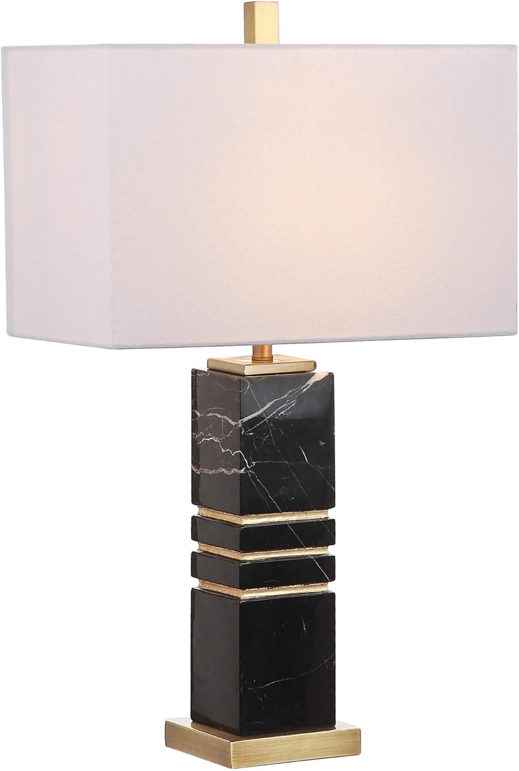 Jaxton Modern Black/ Gold Marble 28-inch Bedroom Living Room Home Office Desk Nightstand Table Lamp (LED Bulb Included)