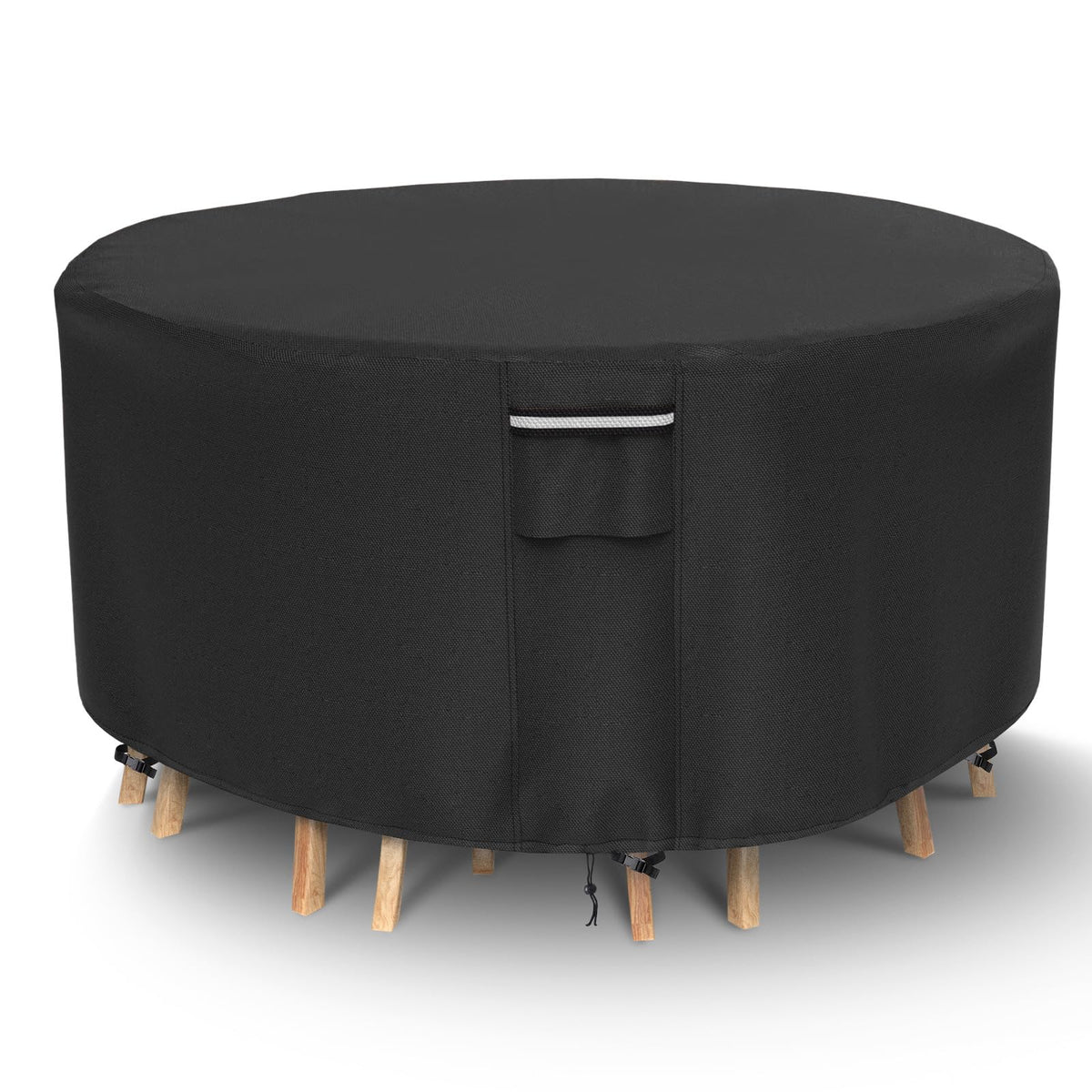 Round Patio Furniture Covers, 500D Heavy Duty Waterproof UV Resistant Cover for Round Outdoor Dining Table &