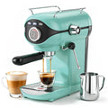 Espresso Machine, Compact Espresso Maker with Milk Frother, Blue