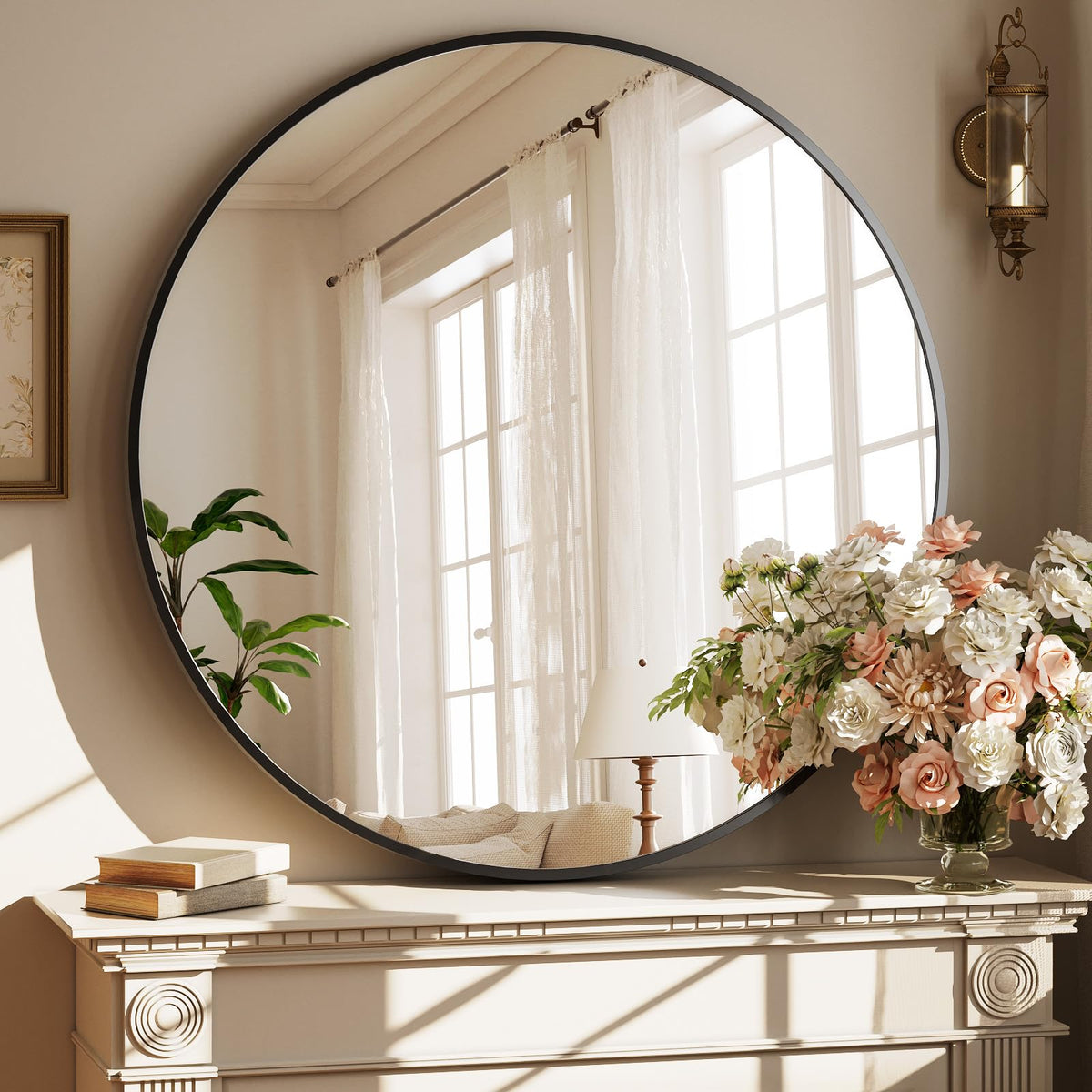 40 Inch Round Mirror - Black Circle Mirrors