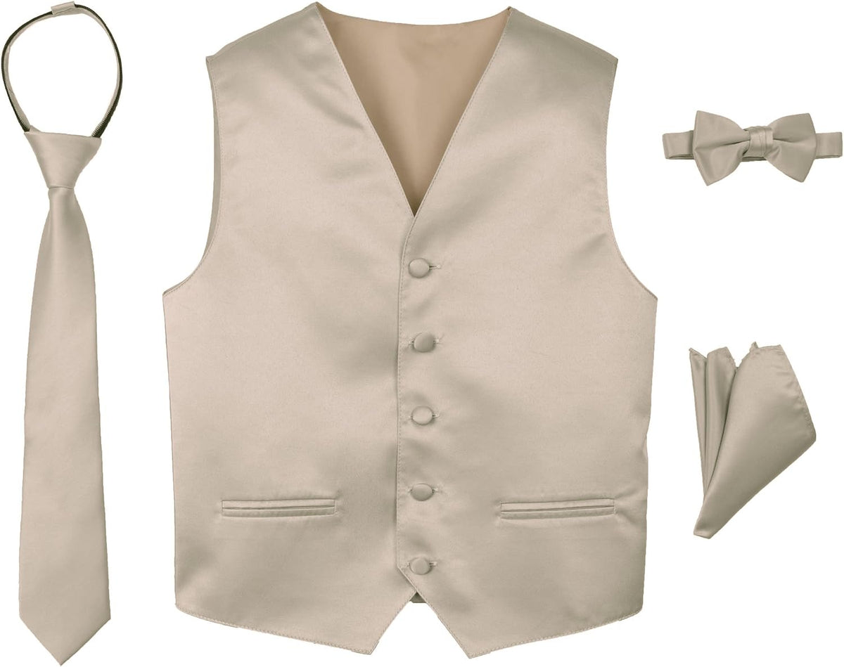 Boys' Piece Satin Tuxedo Vest Set - Weddings, Prom, and Quinceañera Chambelán