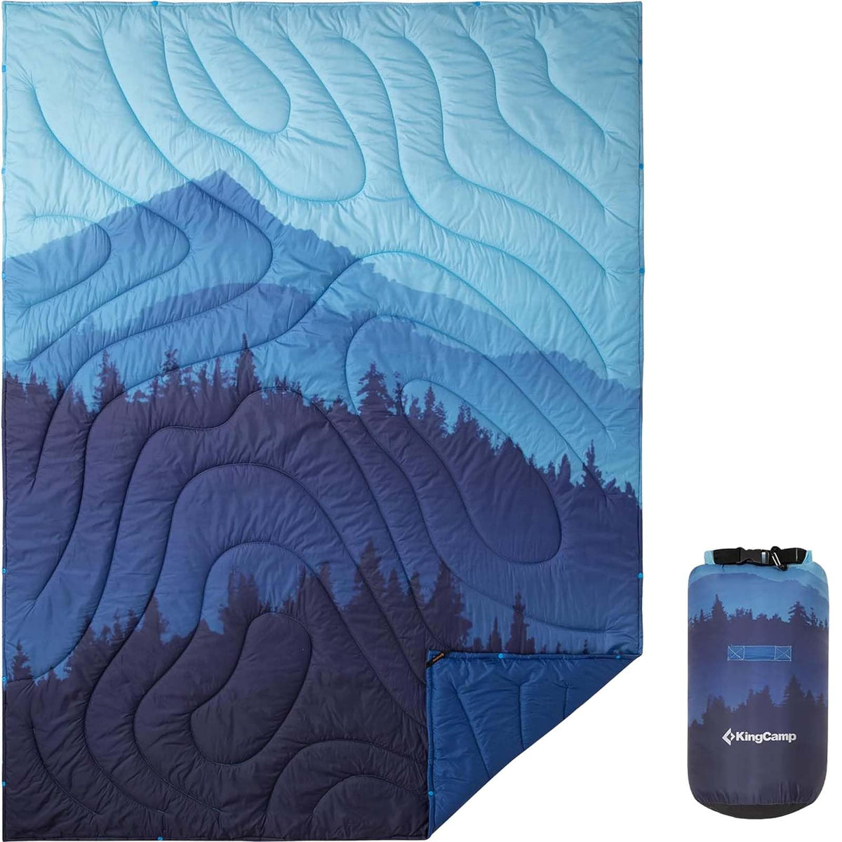 Ultralight Camping Blanket, Wearable Packable Blanket 79x57 Forest